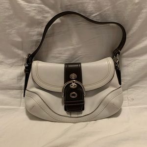 Coach brown and white satchel